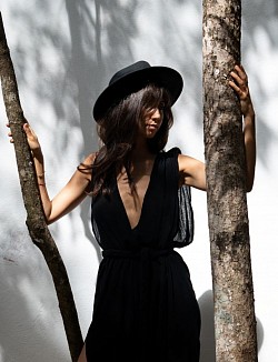 Tulum photoshoot portrait Black and white photography