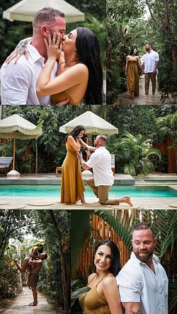 Surprise proposal engagement photography tulum