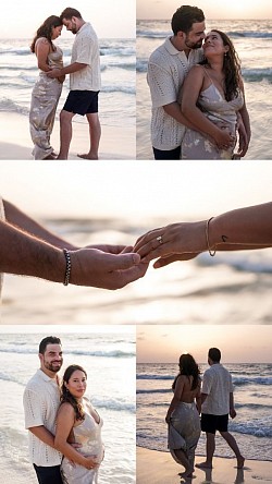 Tulum maternity pregnancy announcement photography