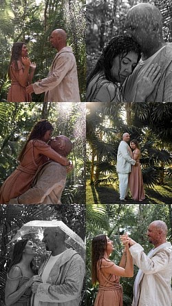 Rain couple photoshoot elopement tulum